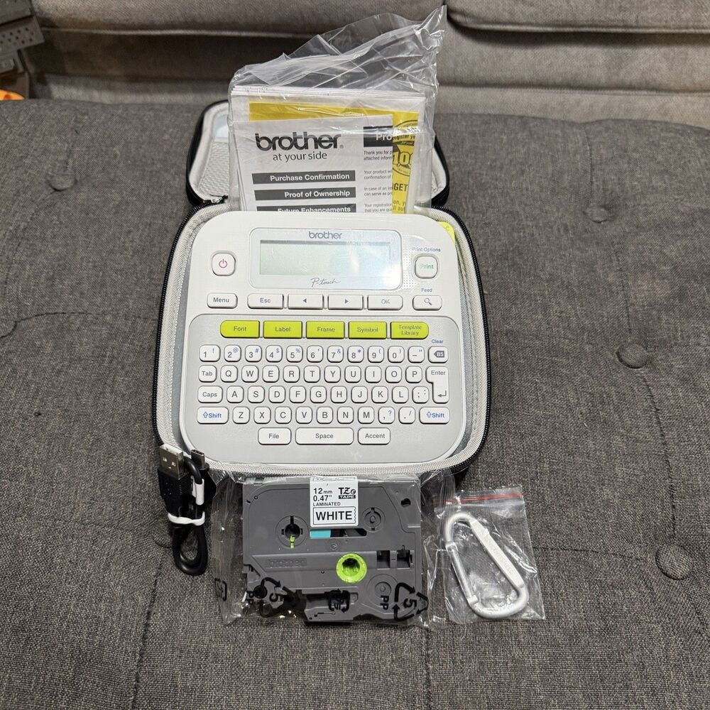 Brother P-Touch PT-D210 Label Maker Used 2 Tape Rolls